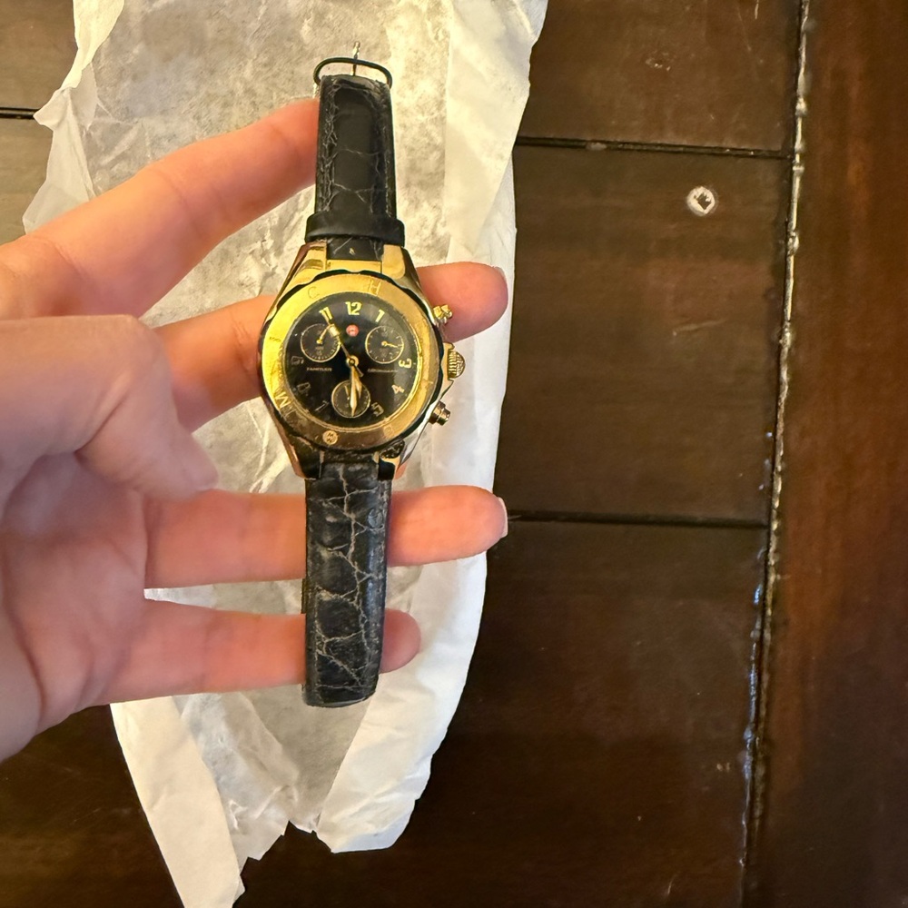 Michele Gold and Black Chronograph Watch - Picture 3 of 6